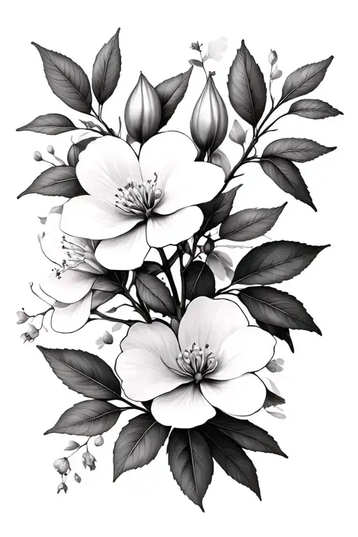 dogwood flowers feminine delicate flowers tattoo design idea