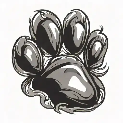 paw print with halo tattoo design idea