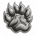 paw print with halo tattoo design idea