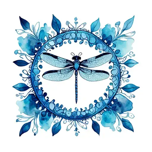 mandala with a dragonfly tattoo design idea