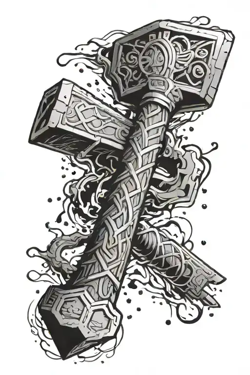 Thor's hammer defeated me. tattoo design idea