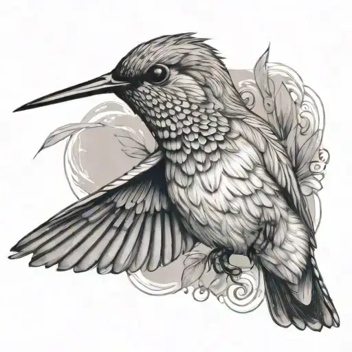 humming-bird tattoo design idea