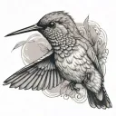 humming-bird tattoo design idea