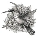 humming-bird tattoo design idea