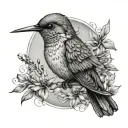 humming-bird tattoo design idea