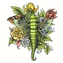 a tattoo sleeve with a venus-flytrap centipede, Hercules beetle, scorpion, and a moth  tattoo design idea