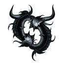 taurus and pisces zodiac sign tattoo design idea