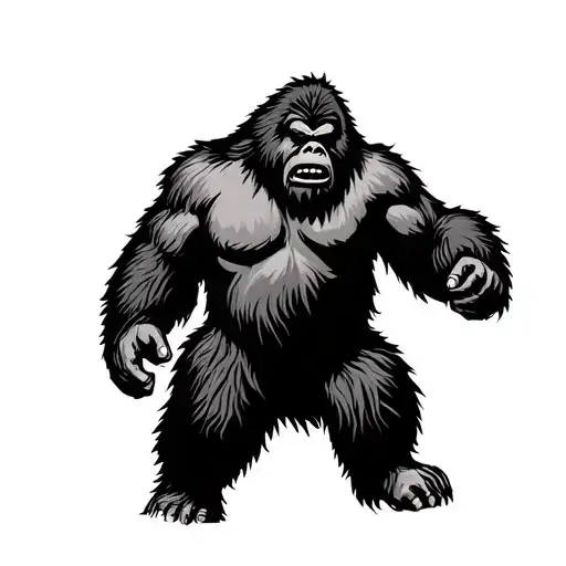 Bigfoot walking tattoo design idea