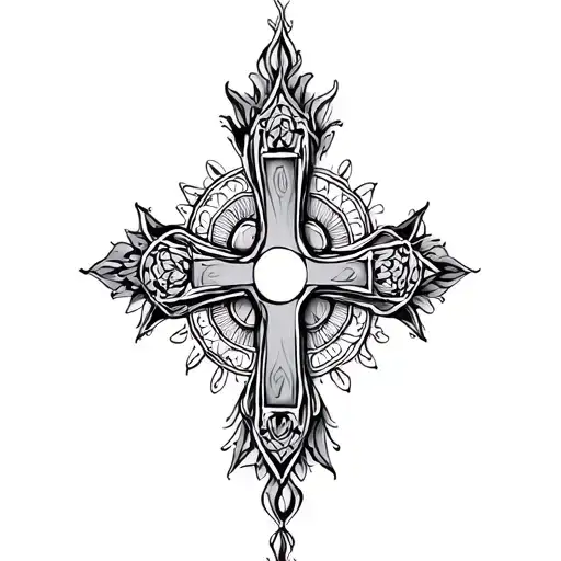 maltese cross with mandala design incorporating tattoo design idea