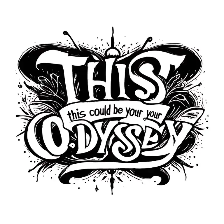 "this could be your odyssey " this could be your odyssey black monolit tattoo design idea