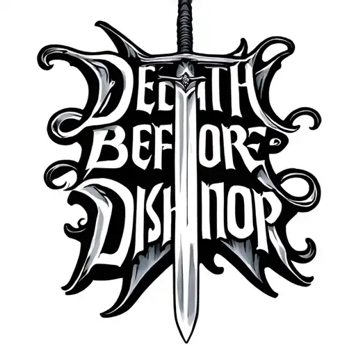 "Death Before Dishonor " Sword tattoo design idea