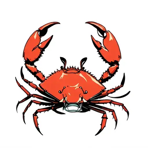 Crab with the face of the demon on the shell tattoo design idea