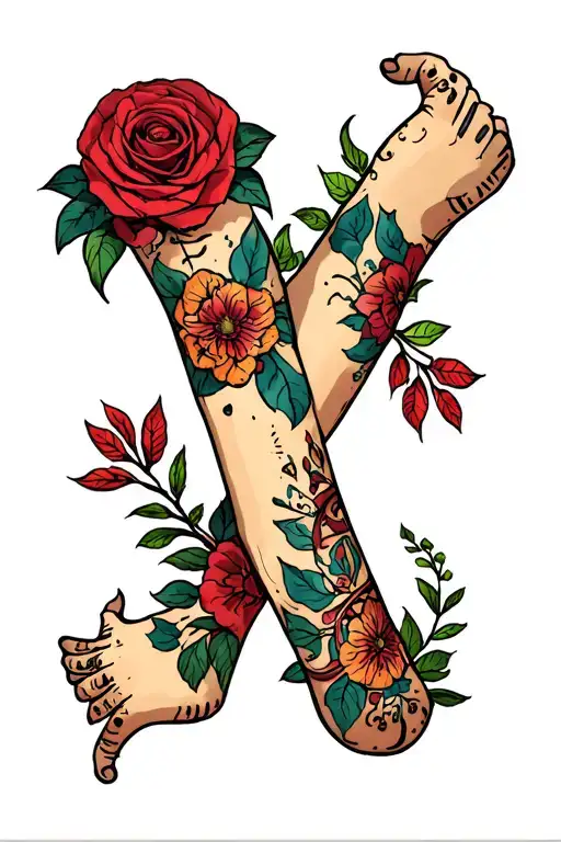 voodoo doll leg sleeve tattoo design idea