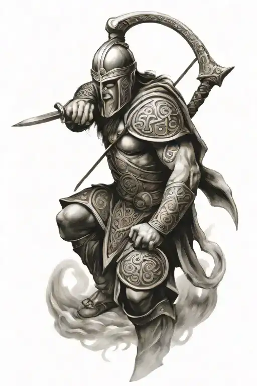 celtic warrior tattoo design idea