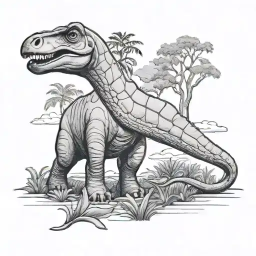 brontosaurus tattoo design idea