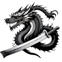 Samurai Sword With Dragon tattoo design idea