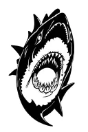 mandala shark tattoo design idea