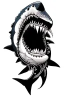 mandala shark tattoo design idea