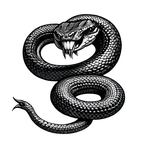 snake eating own tail figure of eight tattoo design idea