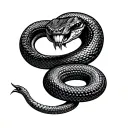 snake eating own tail figure of eight tattoo design idea