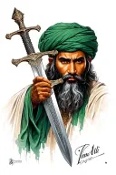 Imam Ali's sword design tattoo design idea