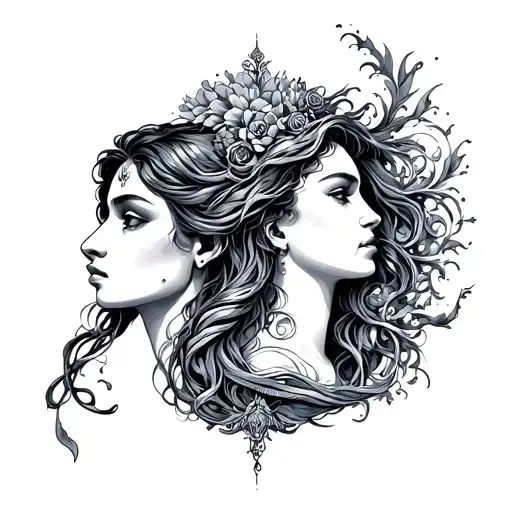Aquarius And Gemini tattoo design idea