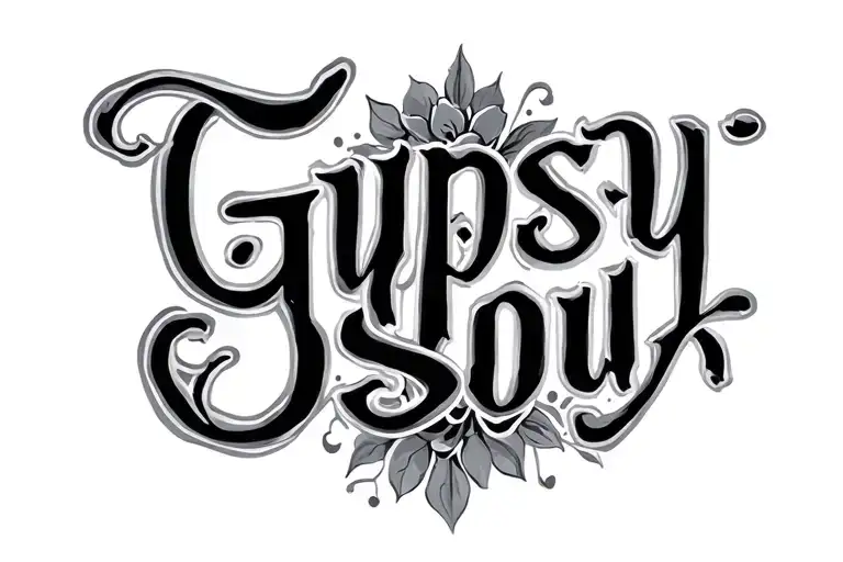 "Gypsy Soul" Nice design made with the text tattoo design idea