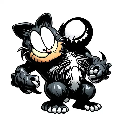 garfield and venom tattoo design idea