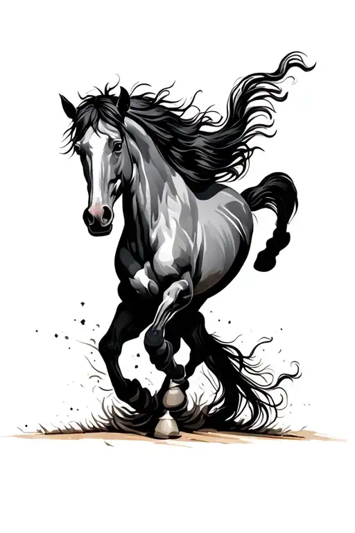 Horse bucking tattoo design idea