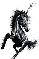 Horse bucking tattoo design idea