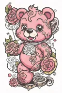 care bear pink tattoo design idea