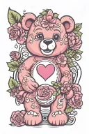 care bear pink tattoo design idea