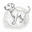 a Penny with a dog print inside tattoo design idea