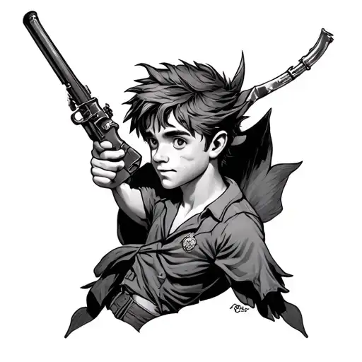 peter pan lost boys gangster tattoo design idea