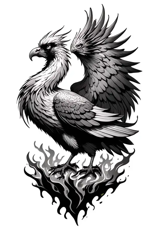 phoenix rising from the ashes tattoo design idea