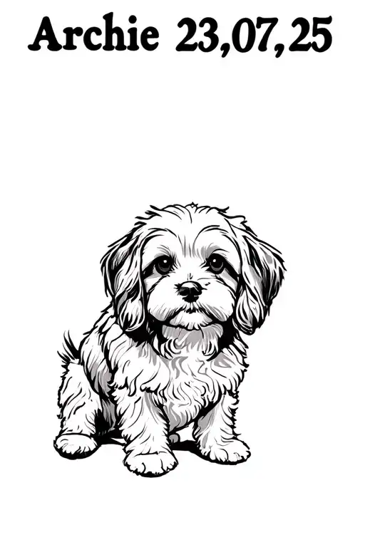 "Archie 23,07,25" "Archie 23,07,25" cockapoo dog tattoo design idea
