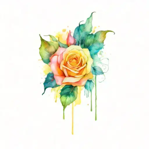 roses and dafodill  line my heart will always know your name tattoo design idea