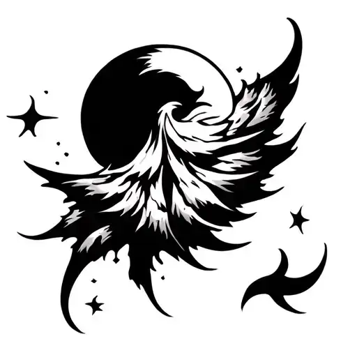 flash design black and white tattoos, ocean, nautical or weather themed, sunshine tattoo design idea