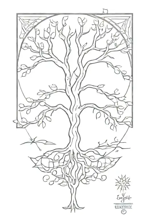 Kabbalah tree of life tattoo design idea