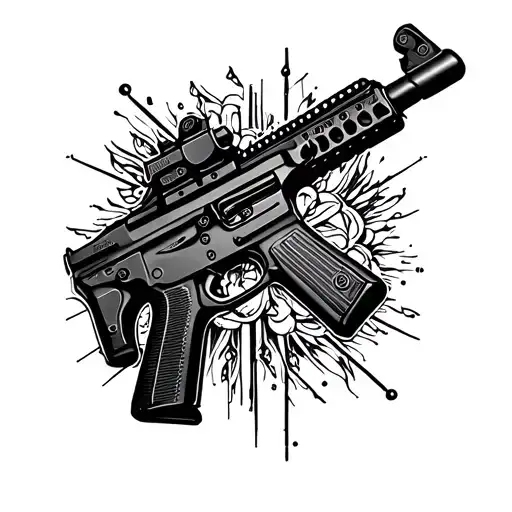 Gun m16 tattoo design idea