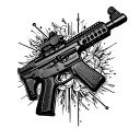 Gun m16 tattoo design idea