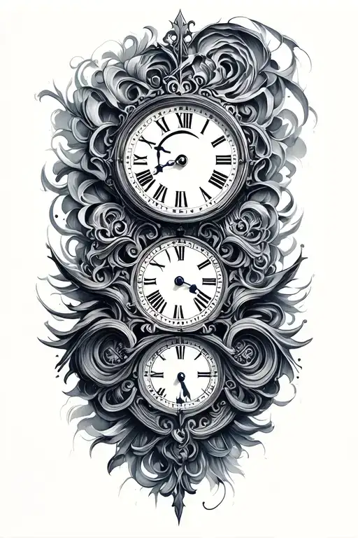 clock face tattoo design idea