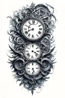 clock face tattoo design idea