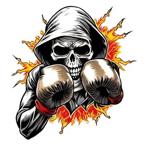 grim reaper boxing boxer tattoo design idea