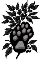 willow branch with dog paw prints tattoo design idea