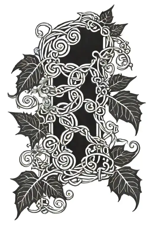 ivy vines, celtic, love, soul mate, rock and roll tattoo design idea