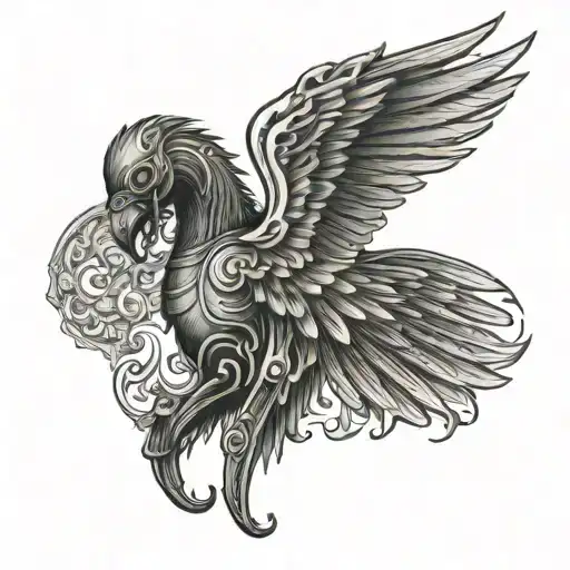 hussar wings tattoo design idea