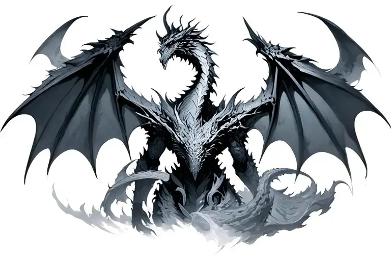 bahamut zero ff7 tattoo design idea