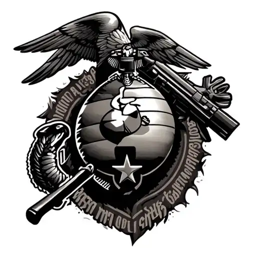 Us Marine tattoo design idea