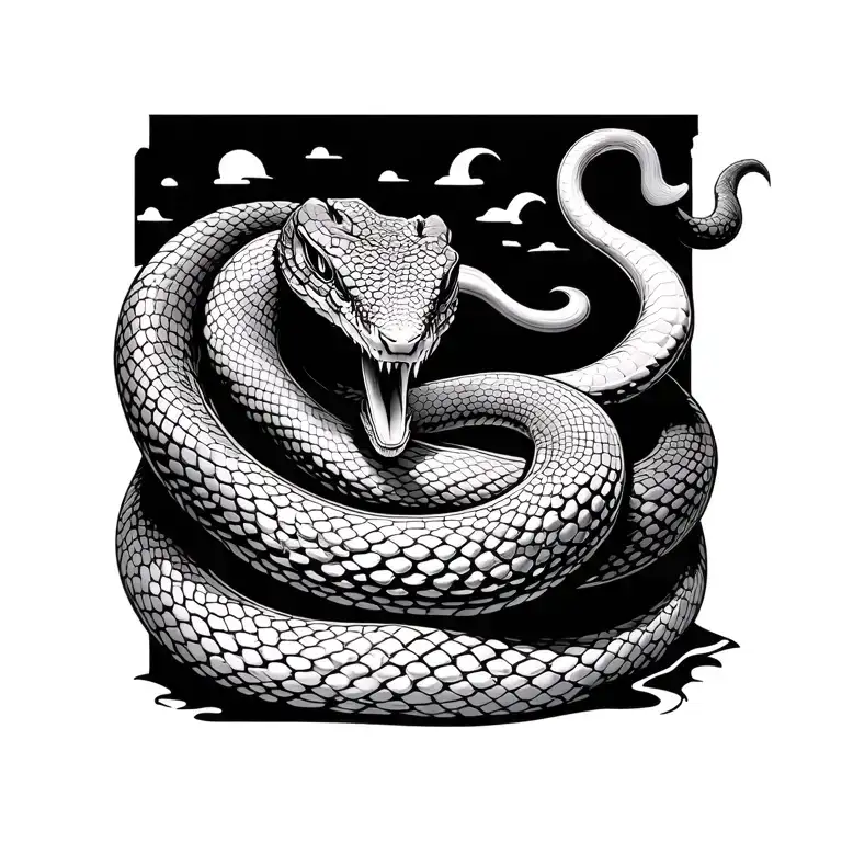 snake eating its own tail tattoo design idea